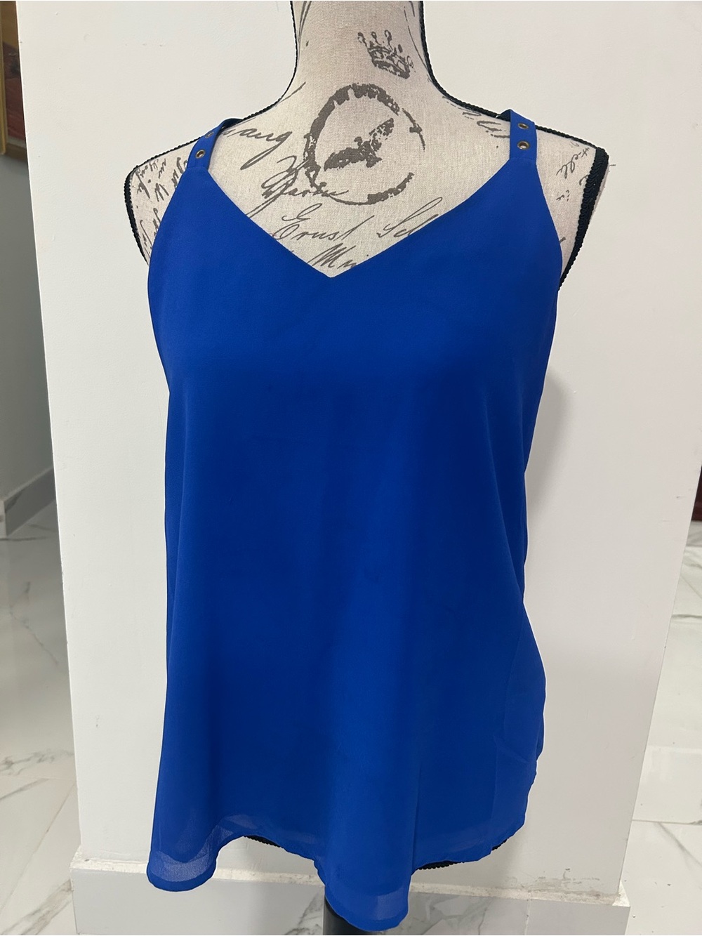 Naked Zebra Royal Blue V-Neck Spaghetti Strap Camisole